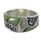 Turquoise Inlay Silver Water Wave Jewelry Southwest Ring Size 4-3/4 AX83954